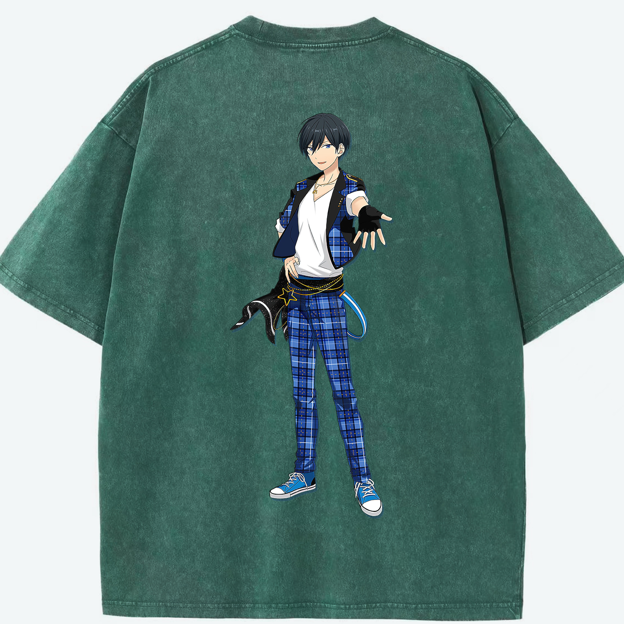 （画像用） あんさんぶるスターズ! Ensemble Stars 綿100% ヴィンテージ風 半袖Tシャツ（背面プリント）
